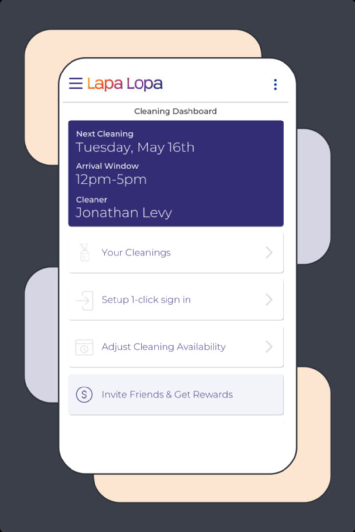 Lapa Lopa home-cleaning marketplace dashboard