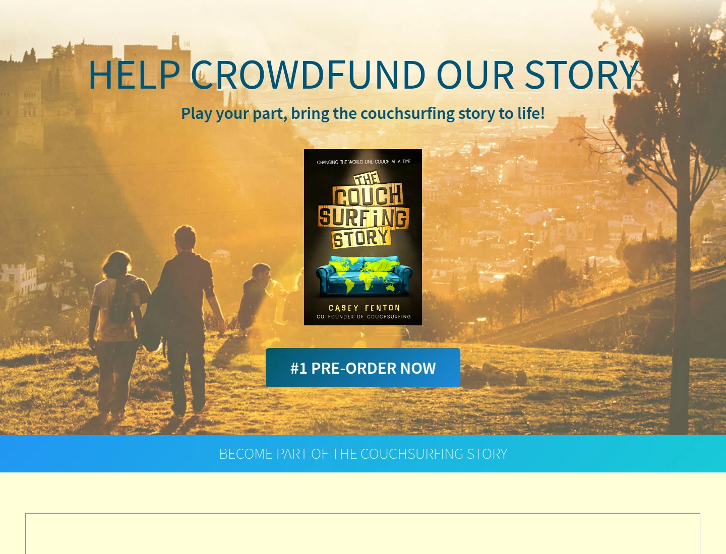 Couchsurfing Story crowdfunding website